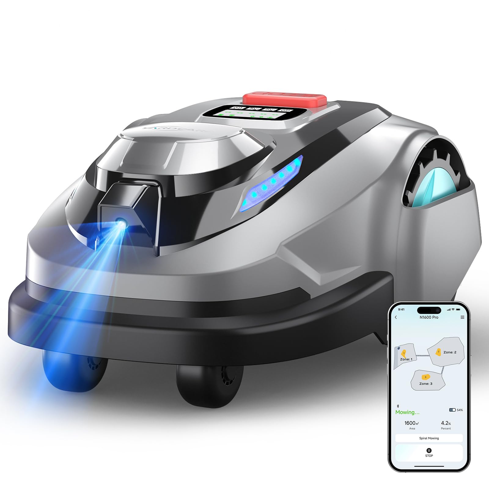 YARDCARE N1600PRO Robot Tondeuse sans Fil Périphérique