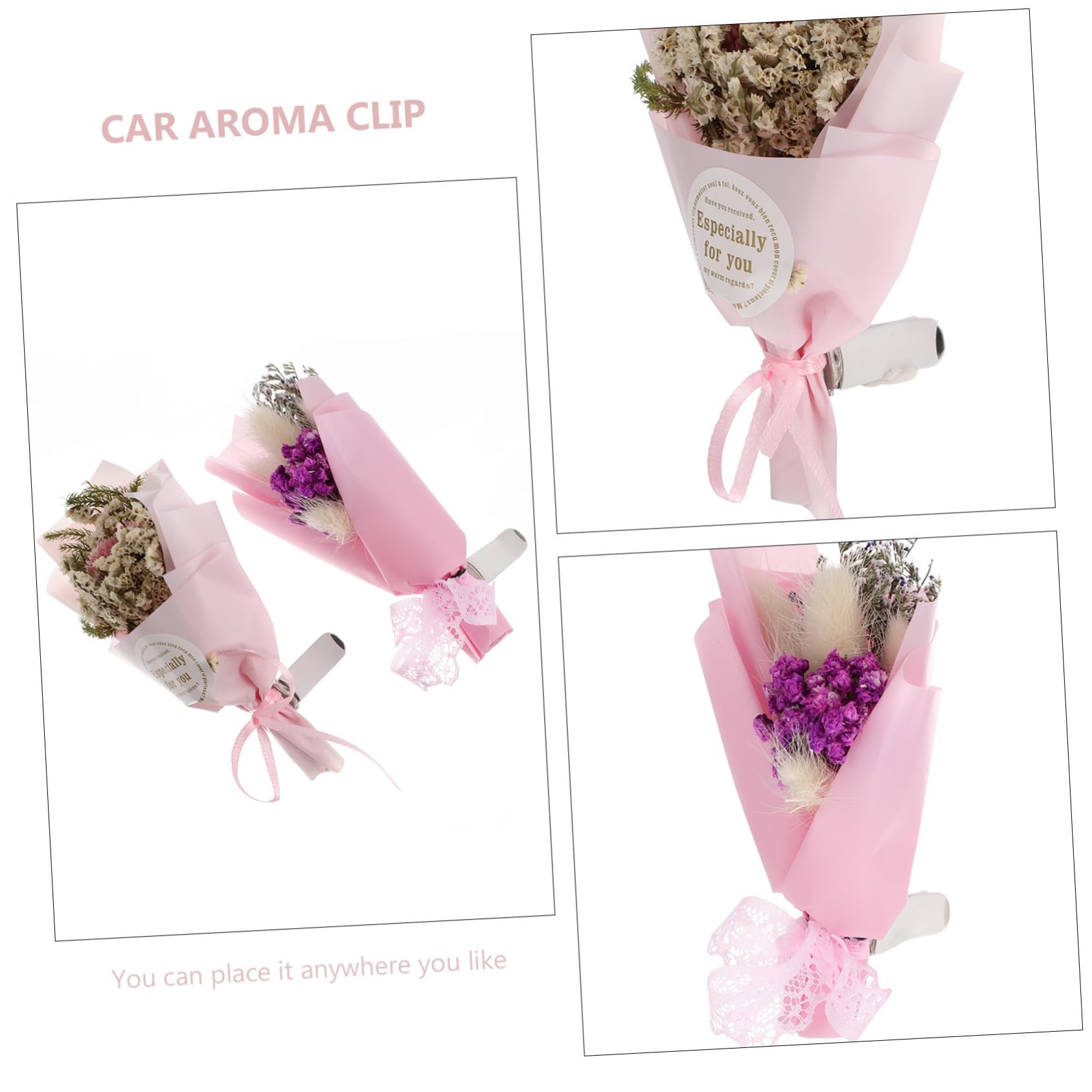 Gatuida 6stücke Blumen Duftclip Fürs Auto Aromatherapie Clip Für Auto-luftauslass Effektive Geruchsneutralisation Stilvolle Innenraum-Dekoration Langlebig Und Robust Für Jeden