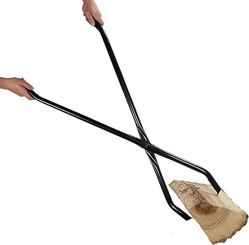 Pinza para agarrar troncos de 40 pulgadas, permite mover la madera de forma fácil y segura en una fogata u hogar