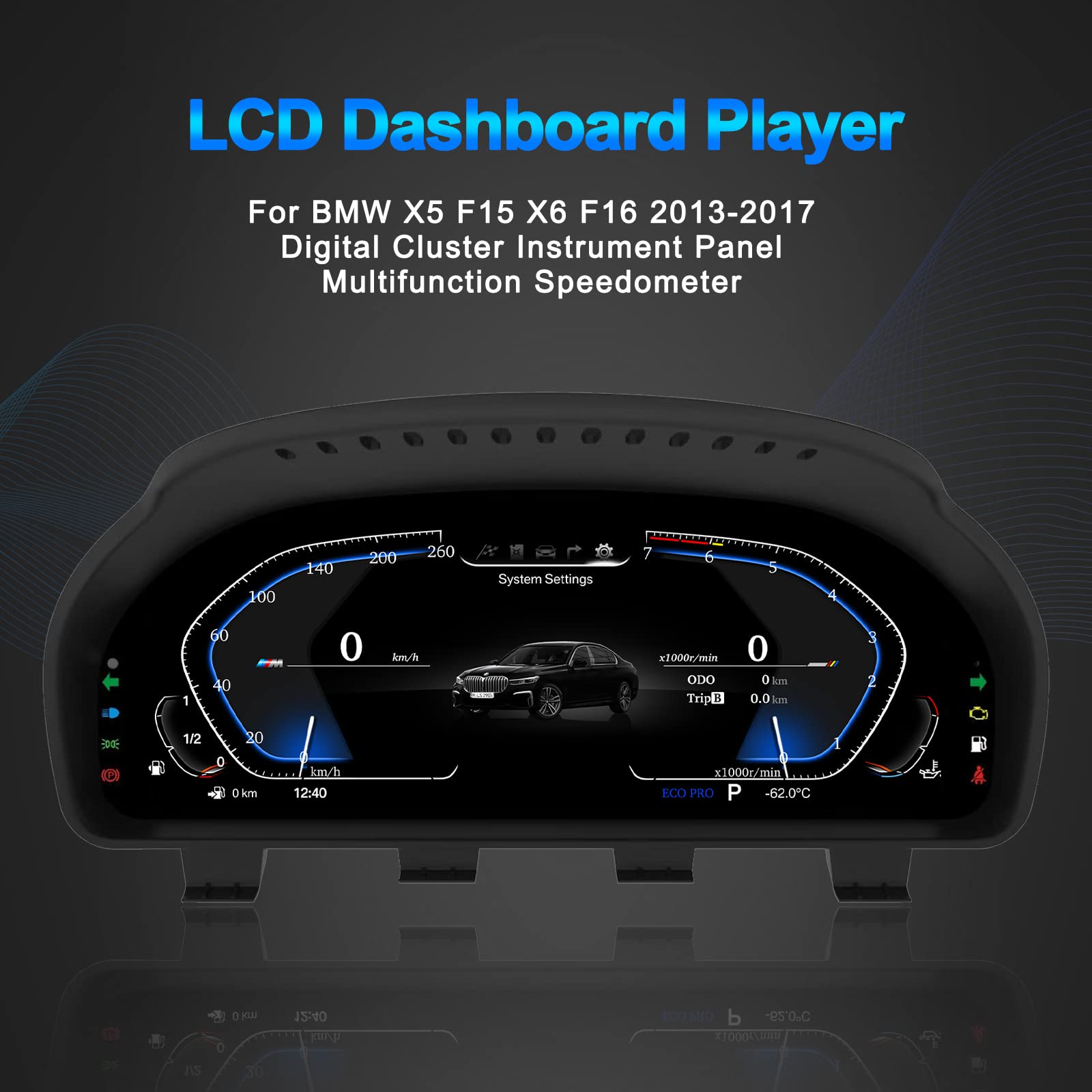 Car Odometer For BMW X5 X6 F15 F16 Digital Cluster Virtual Cockpit Car Multimedia Player Dashboard Speed Meter Screen - View #5