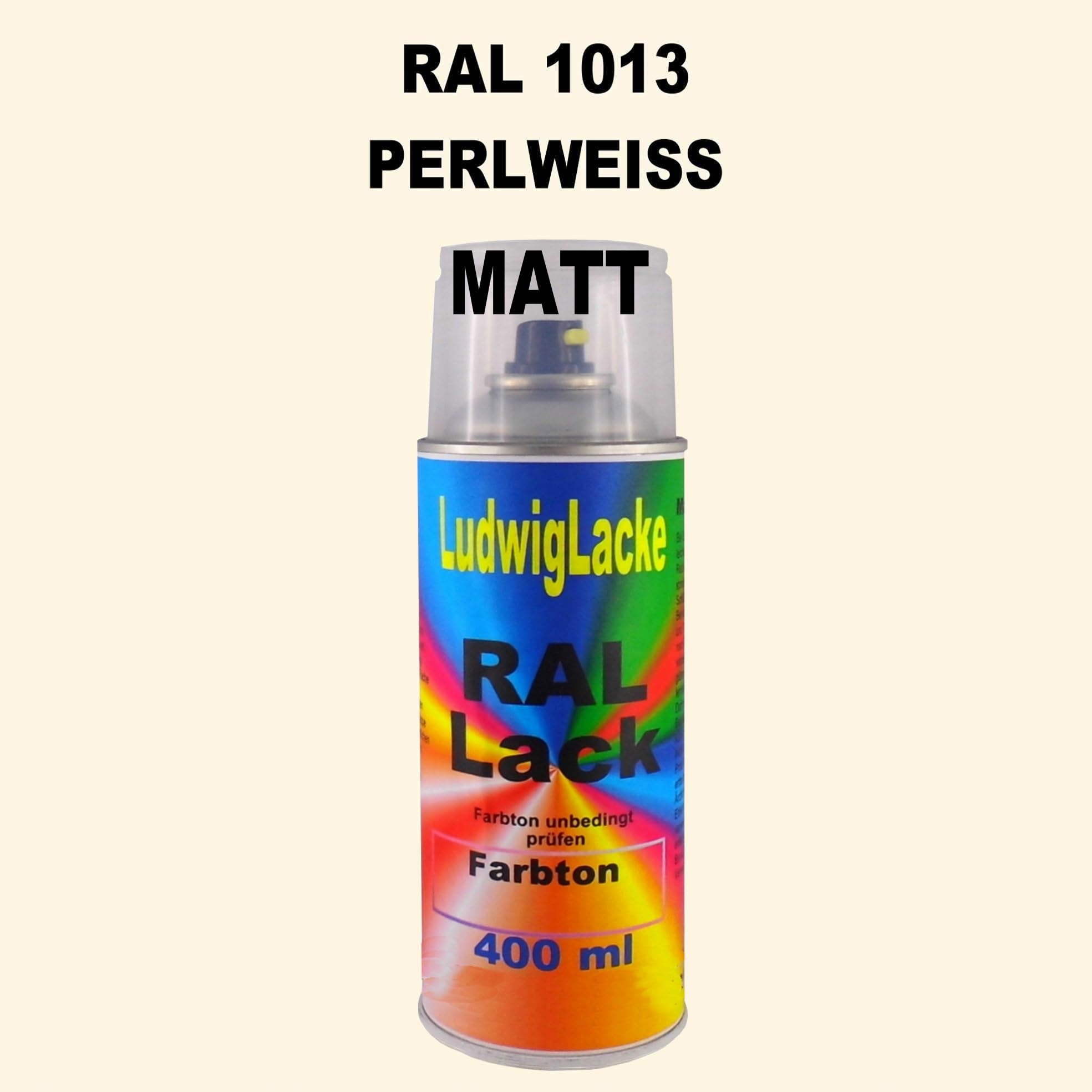 Dekoracyjny lakier akrylowy, 400 ml, spray RAL kolor matowy lub błyszczący, szybkoschnący, do lakierowania i dekorowania, z wielu materiałów "zrób to sam" (RAL 1013 perłowo-biały matowy)