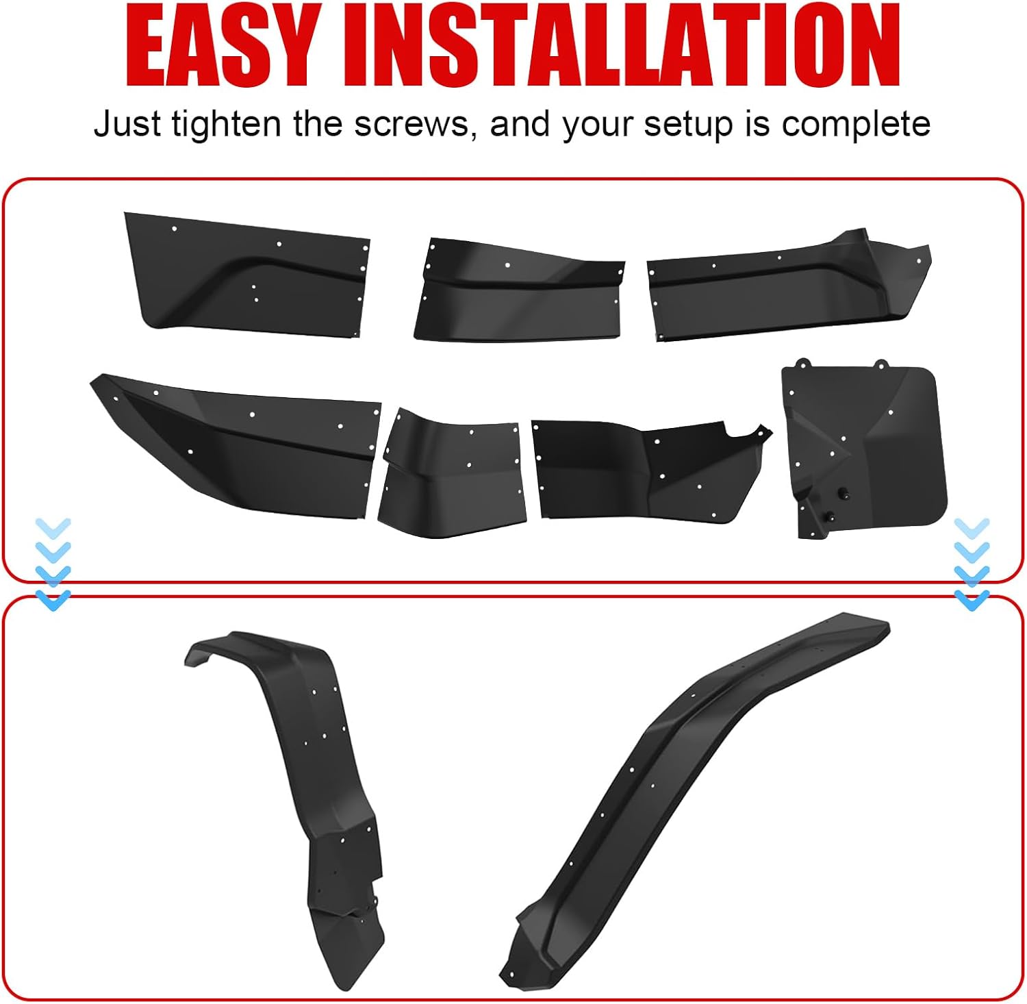 Fender Flares Extensions Mud Guards for Honda Talon 1000, Wider & Longer Front Rear Extended Mud Flaps for Honda Talon 1000R 1000X 1000X-4 2019-2025, Replace #0SF70-HL6-A01, Drilling Required