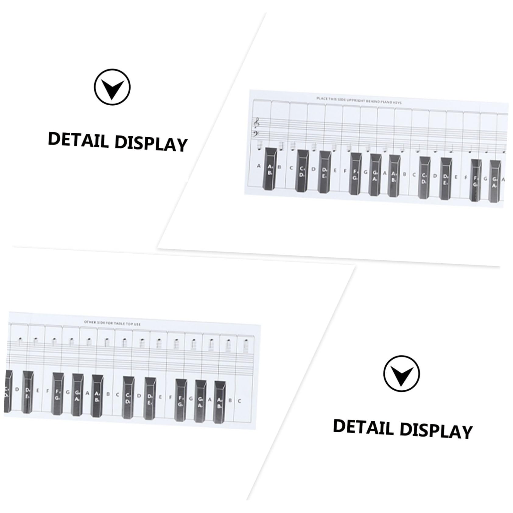 Alasum 3piezas Guía De Práctica Para Teclado De Piano De Teclas Cartel De Referencia Para Estudiantes y Profesores Material Diseño Portátil Color