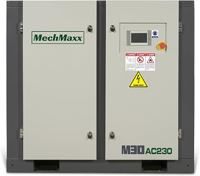 MechMaxx 106CFM Industrial Rotary Screw Air Compressor 30HP 116PSI 230V 3Phase Industrial-Grade,Model M30AC230