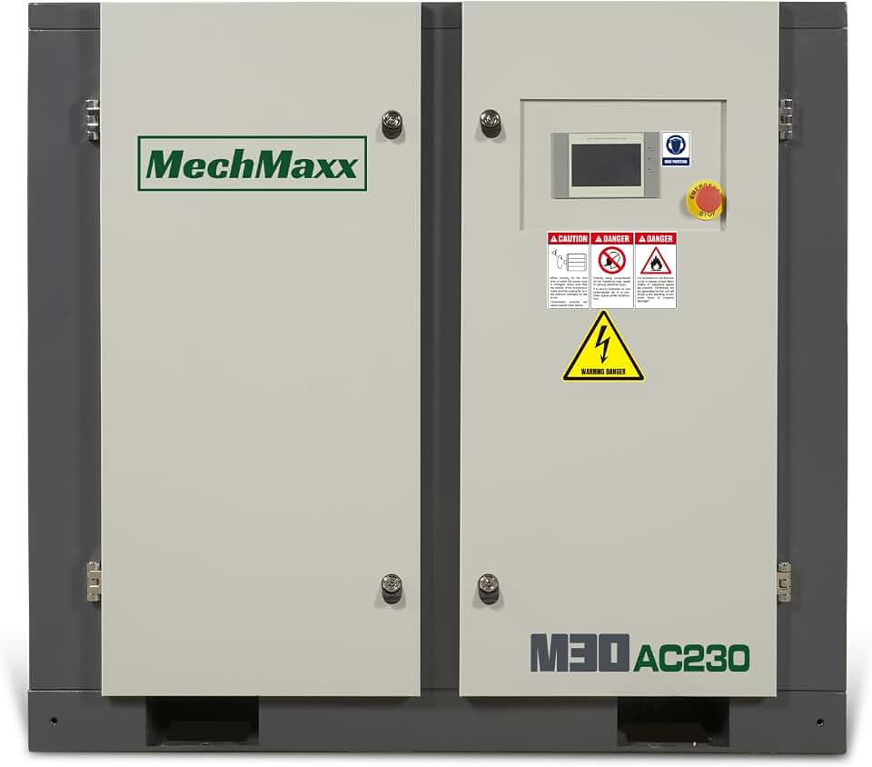 MechMaxx 106CFM Industrial Rotary Screw Air Compressor 30HP 116PSI 230V 3Phase Industrial-Grade,Model M30AC230