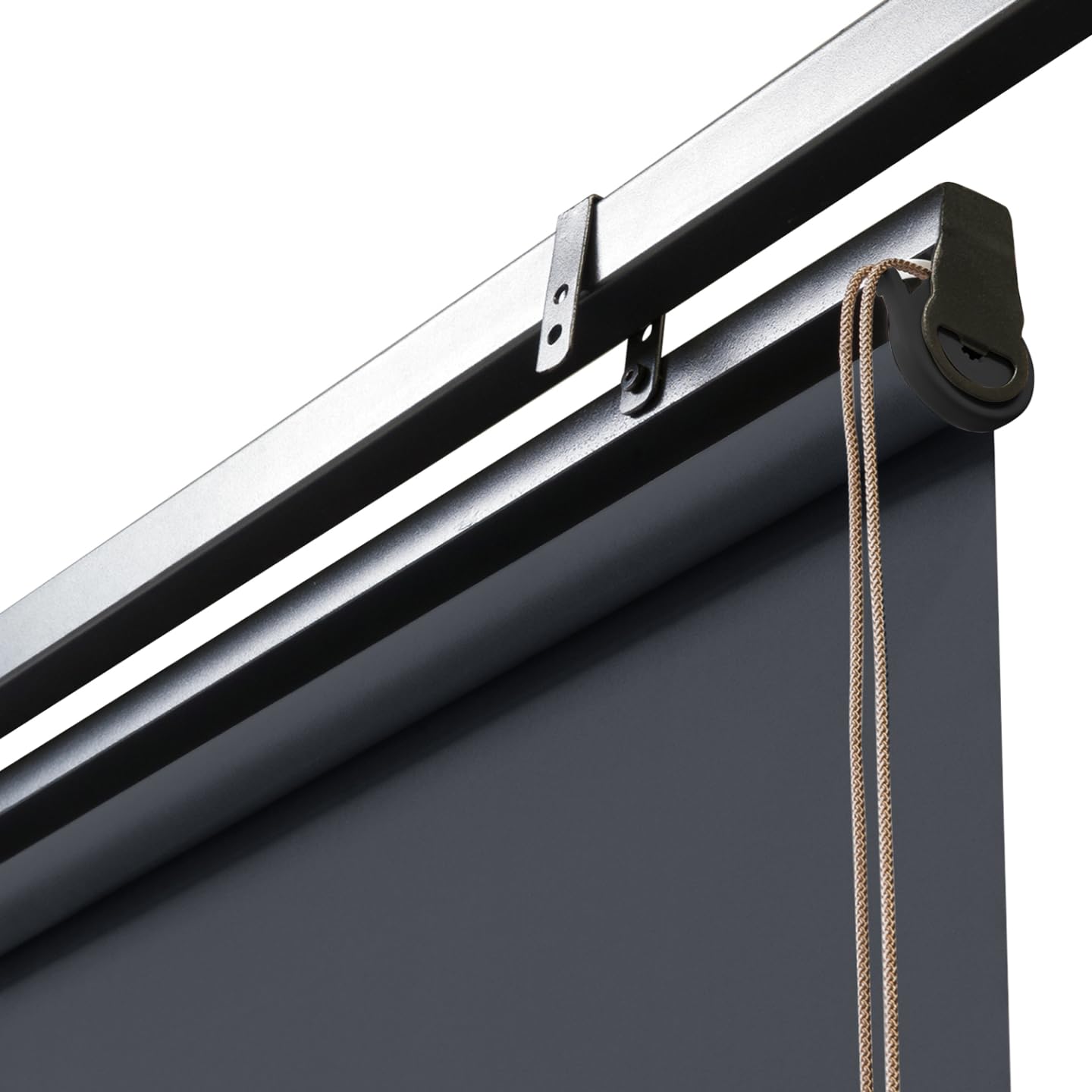 IDMarket - Lot de 2 Stores enrouleurs L.124 x H. 225 CM pour pergola Gris Anthracite