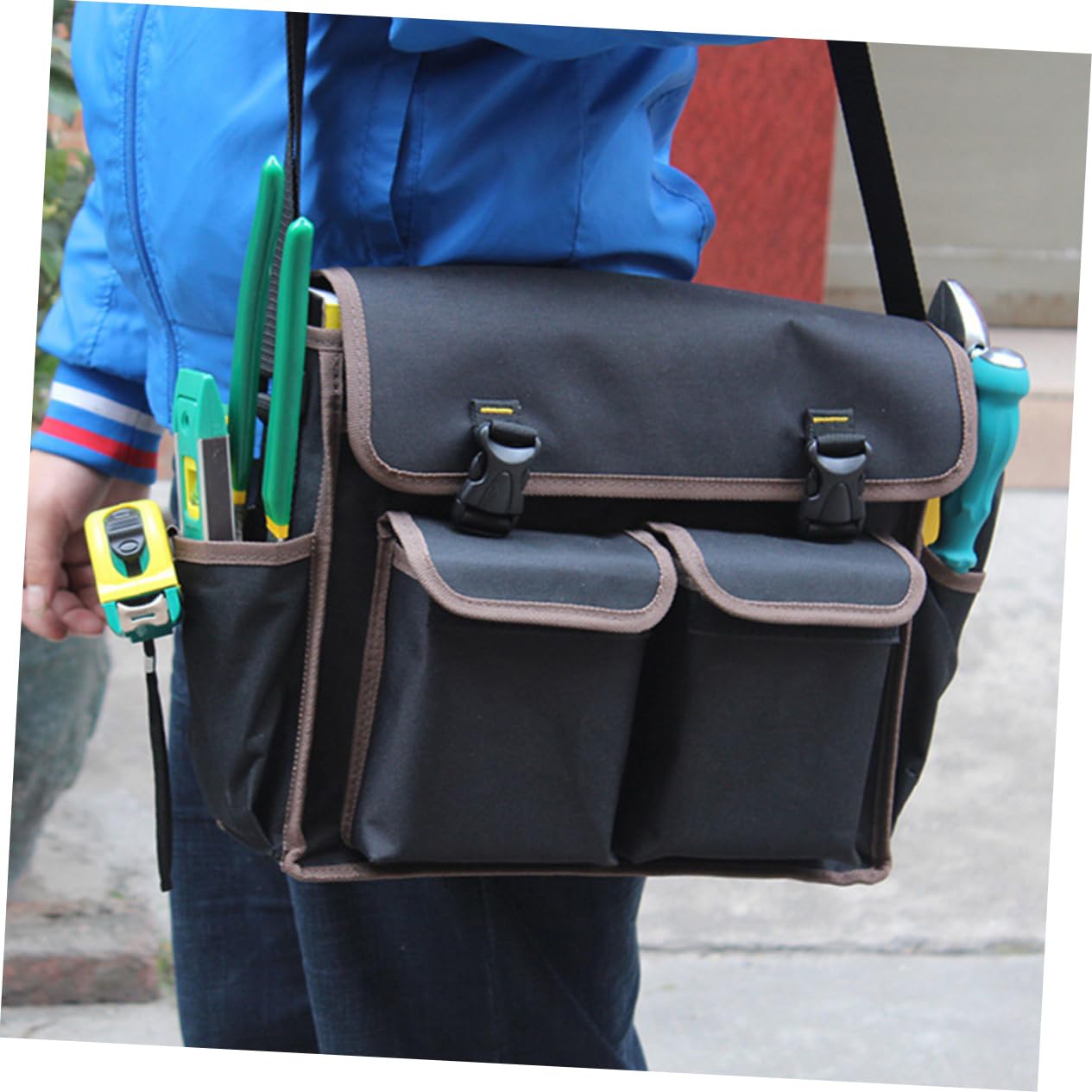 Bolsa de Herramientas de Electricista Grande Negra de Lona