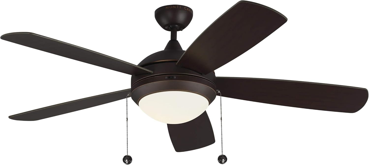 Grеаtеѕt Prоduсt Monte Carlo 5DIC52RBD-V1 Discus Classic 52 Ceiling Fan with Advanced LED Light and Pull Chain, 5 Blades, Roman Bronze