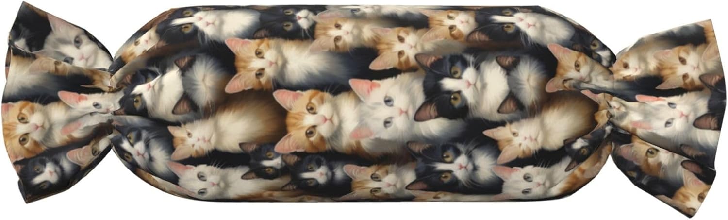 Cat Print Print Candy Cylindrical Comfortable Pillow Throw Pillows Home Decor Easy Maintenance