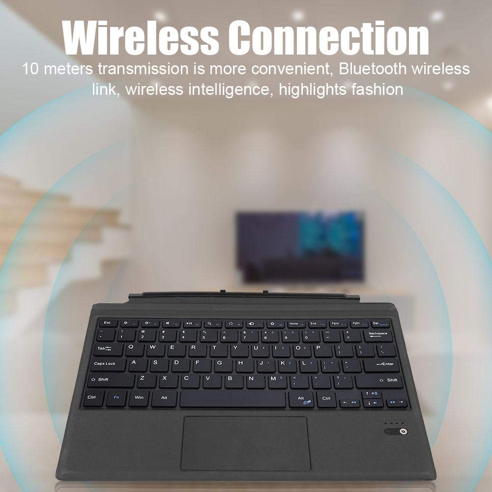 Klawiatura Bluetooth, bezprzewodowa klawiatura magnetyczna, ultracienka, wielofunkcyjna klawiatura z gładzikiem, przenośna klawiatura bezprzewodowa do tabletu Pro3 / Pro4 / Pro5 Czarny