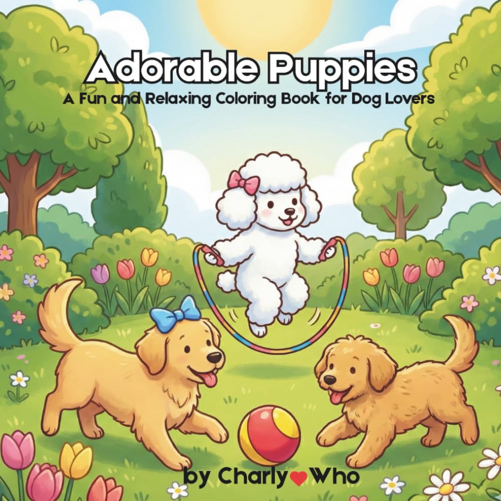 Adorable Puppies: A Fun and Relaxing Coloring Book for Dog Lovers