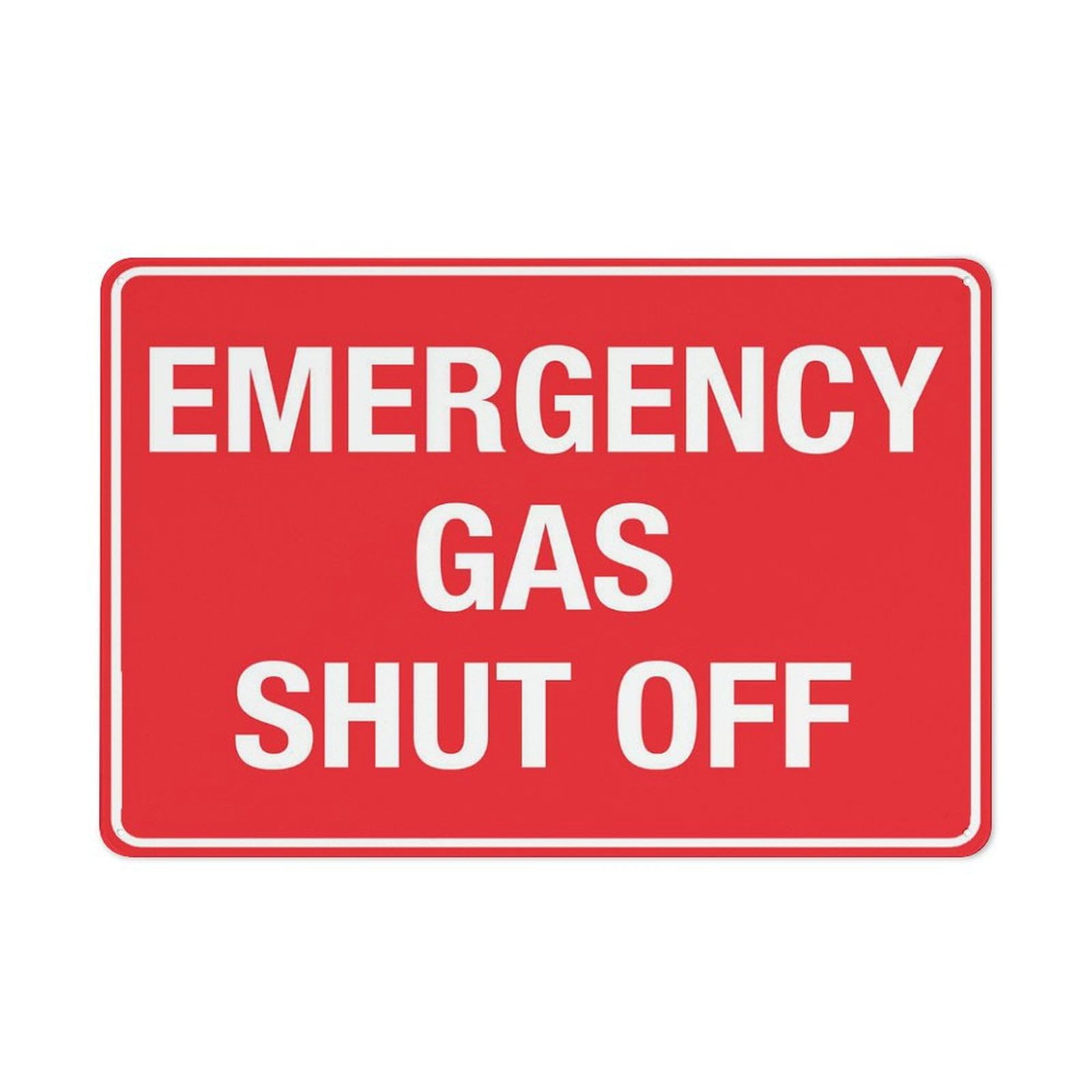peiyeety Emergency Gas Shut Off Sign for House 12x16 Inches Yard Sign, Premium Aluminum, Sun-Proof, Rust-Free