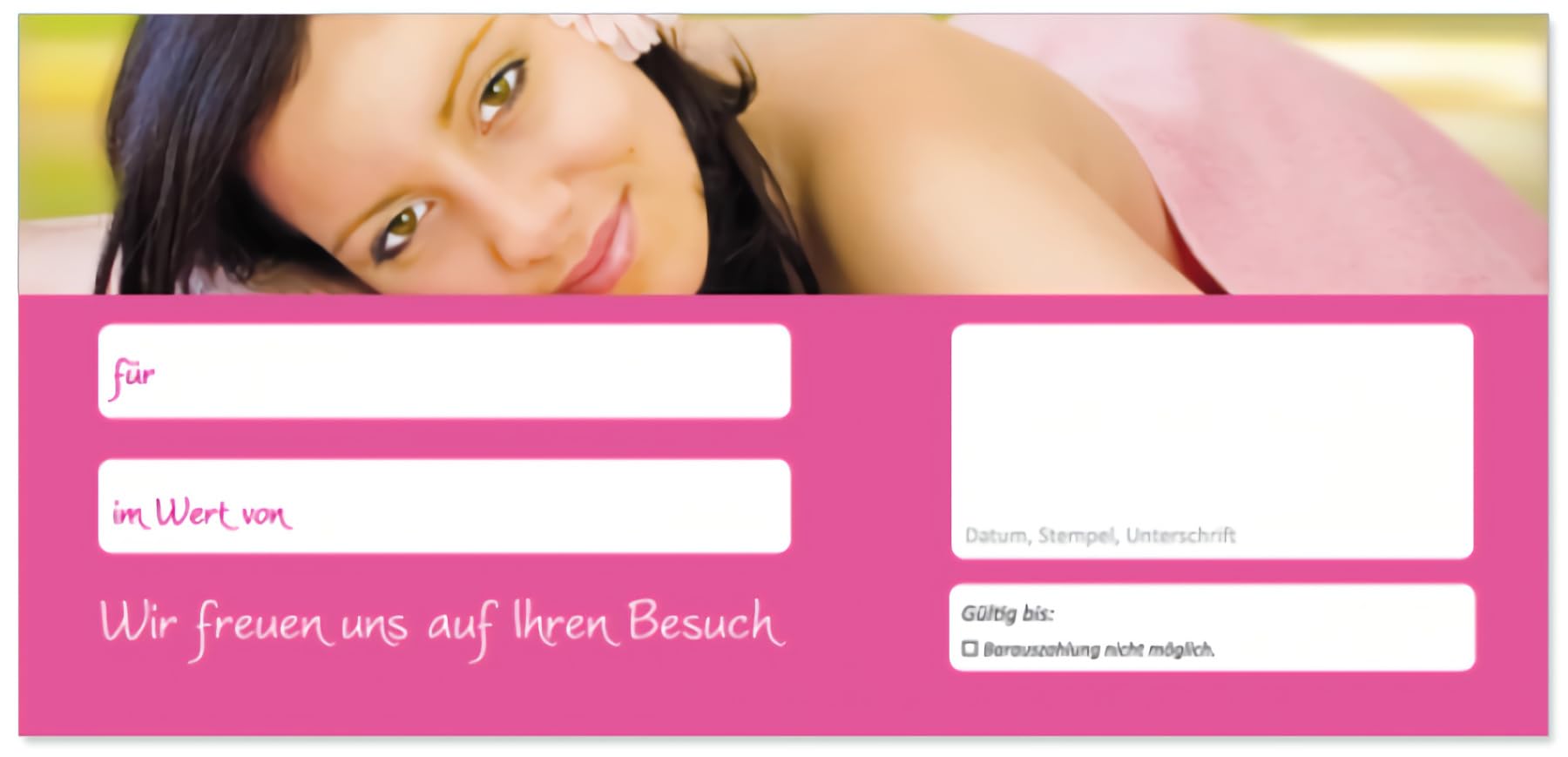 Gutscheine - Gutscheinkarten - Geschenkgutscheine für Bereiche wie Wellness, Erholung, Entspannung oder Kosmetik und Reisen (GUT-630) (200)