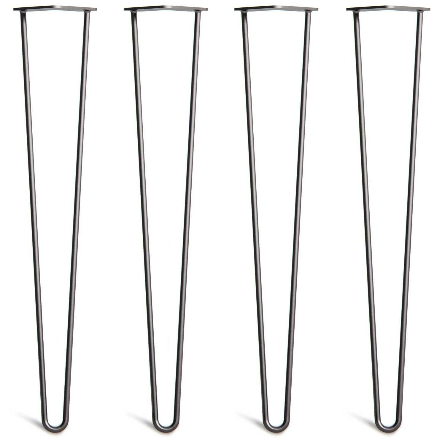 [HLC] 4 x Hairpin Table Legs – Superior Double Weld Steel Construction With Screws, Build Guide & Protector Feet Worth £8 Included! – 10mm Steel [28"/71cm,Black] — image 1