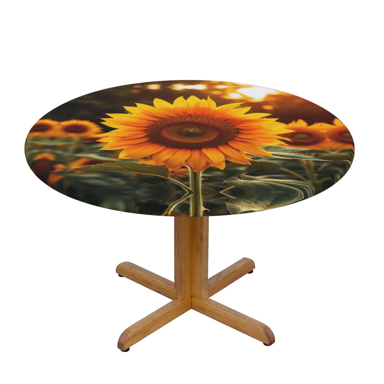 Beautiful Sunflower 1 Print Wipe Clean Oval Tablecloth Stain-Resistant Dining Table Accessories Table Protector For Home