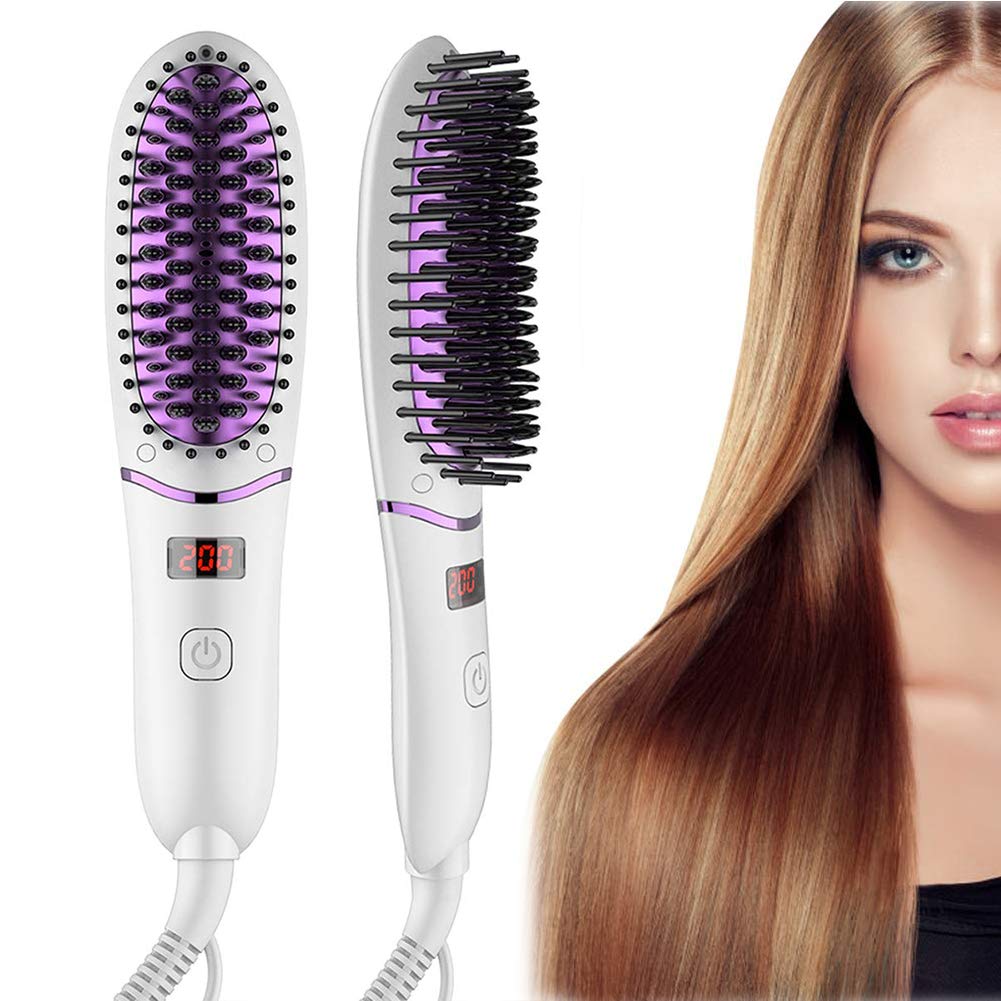 Mini Size Hair Straightener Brush for Women, Electric Anti