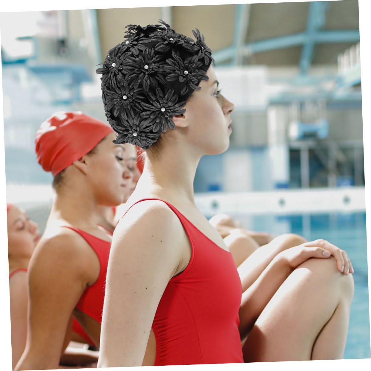 YARNOW 2pezzi Cuffia Con Protezione Elastiche e Resistenti Per Piscina e Attività Acquatiche