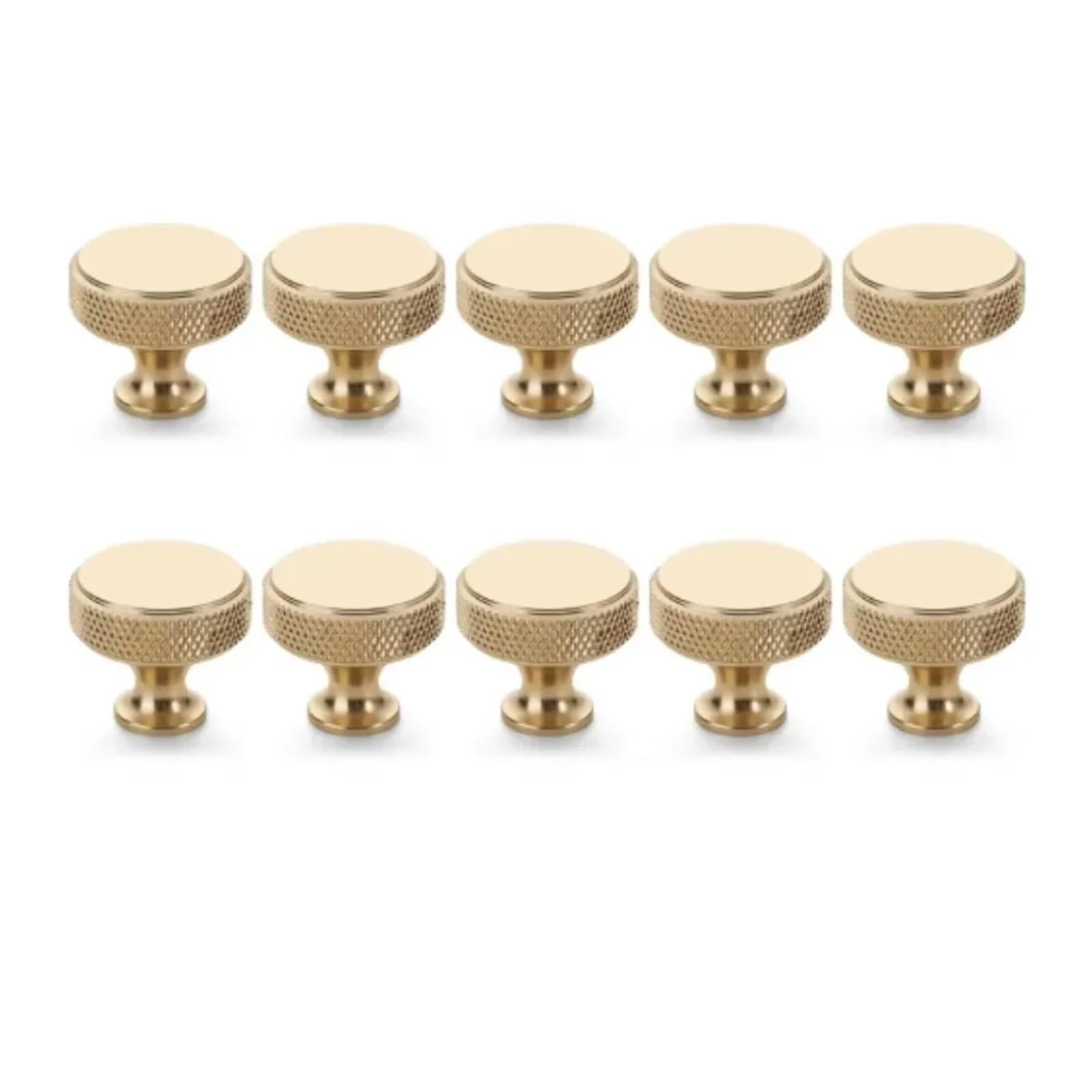 IKLAAQETBXPS 10PCS Gold Knurled Cabinet Knobs Drawer Pull Handles for Kitchen Cupboard Wardrobe Dresser