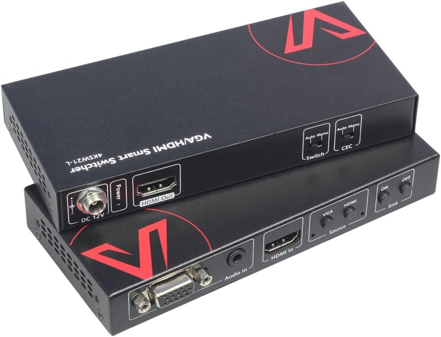 v AV Access HDMI+VGA to HDMI Switcher 2x1, 4K 60Hz VGA/HDMI Auto Switch, VGA Prior Switching, Dolby/DTS, PCM7.1, Dolby TrueHD, DTS-HD Master Audio, CEC Control, for PC DVD PS3 Roku4