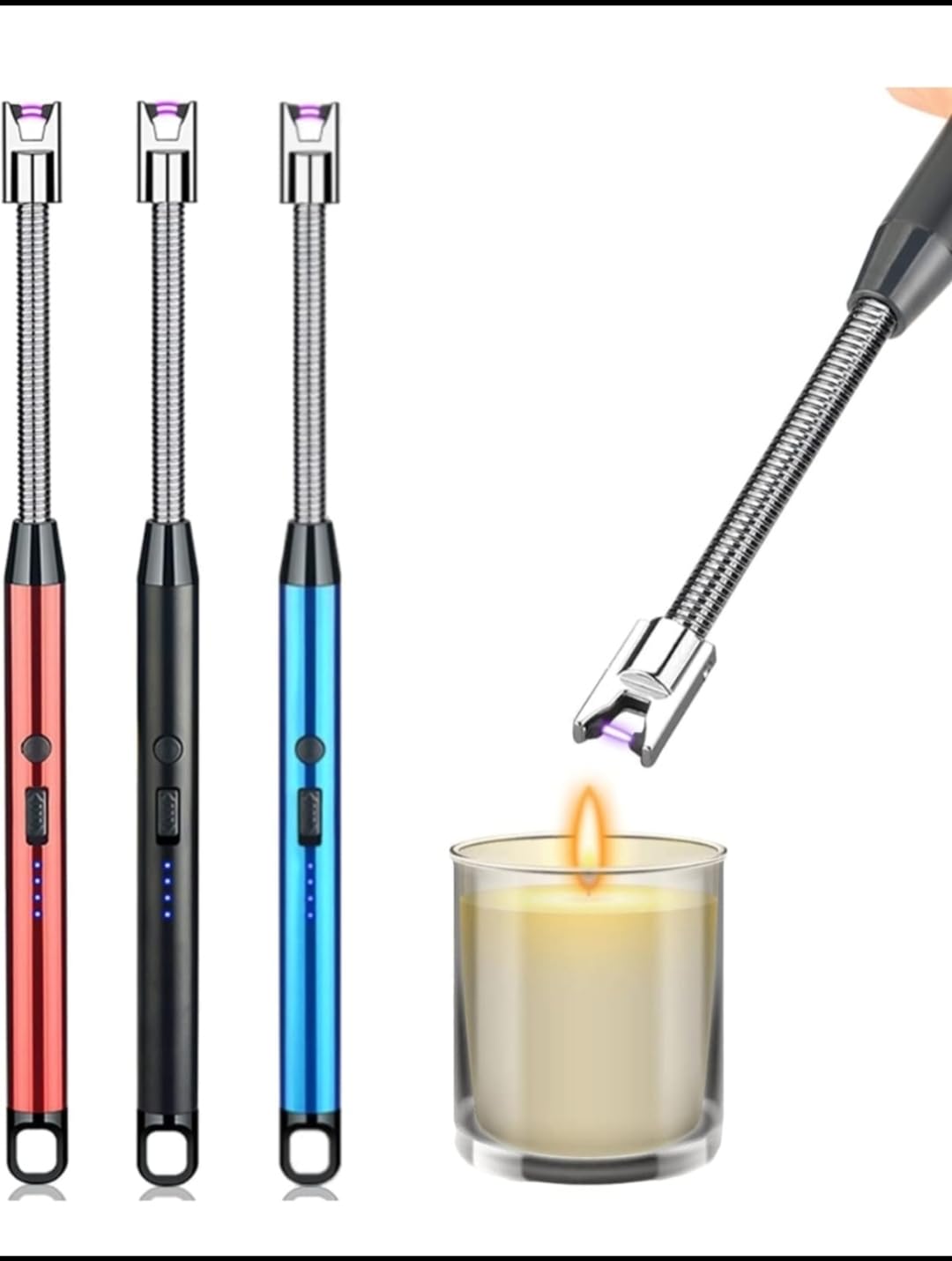 Electric USB Candle Lighter, Flexible Neck, LED Battery Indicator, 3 Colors Available-image-19