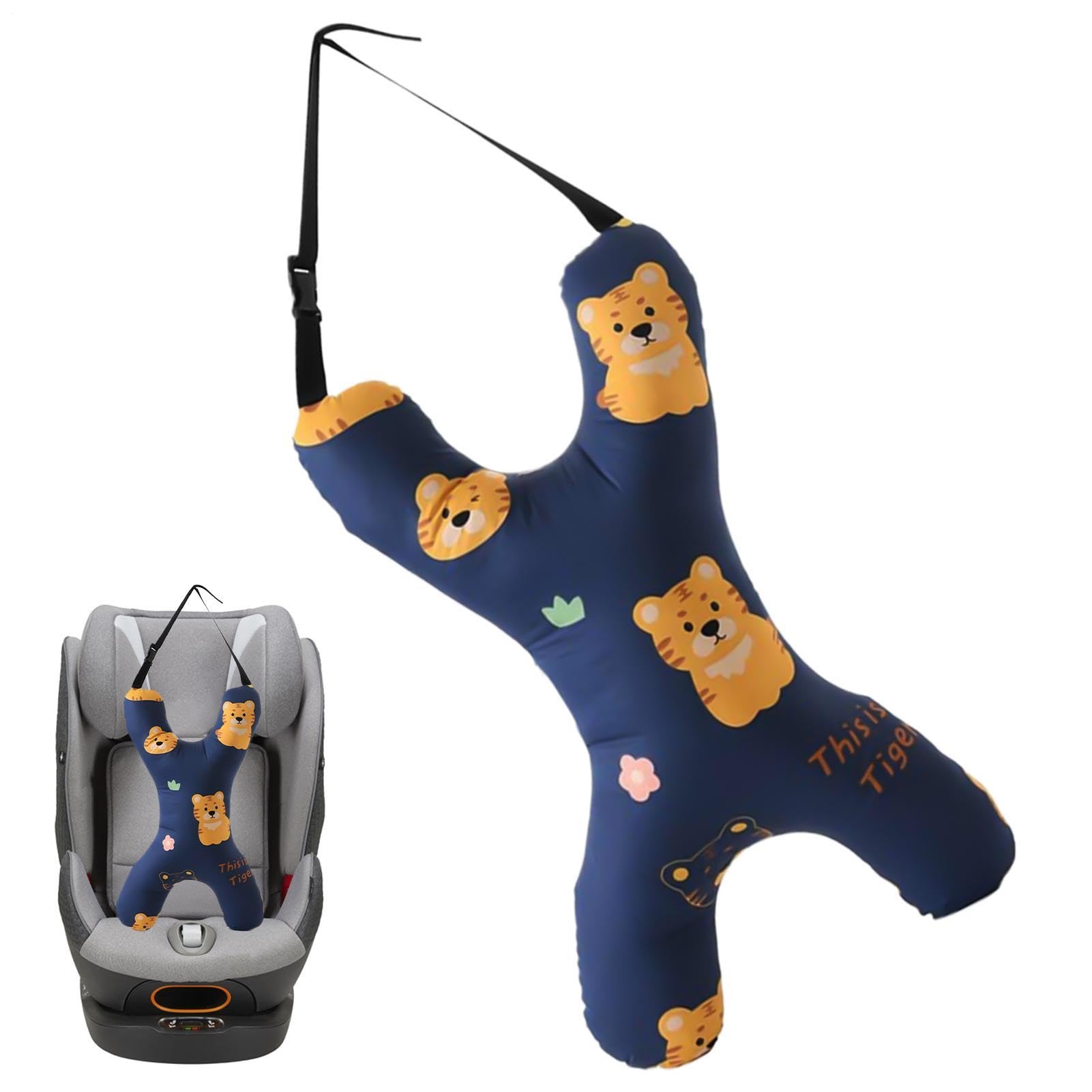 Cojín para asiento de coche para niños, cojín de viaje en forma de H con