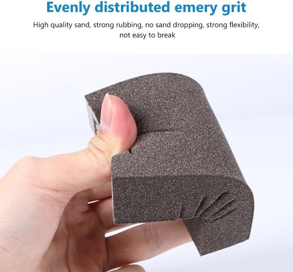 Sand papersha 6PCS Flexible Sanding Sponge Blocks Set - Grit 60-220 for Wood, Metal, and Model Polishing - Washable and Reusable Wet & Dry Abrasive Pads(120#(320~400 Grit))