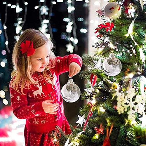 Clear Christmas Memorial Ornament Feather Ball, A Piece of My Heart is in Heaven - Image 3