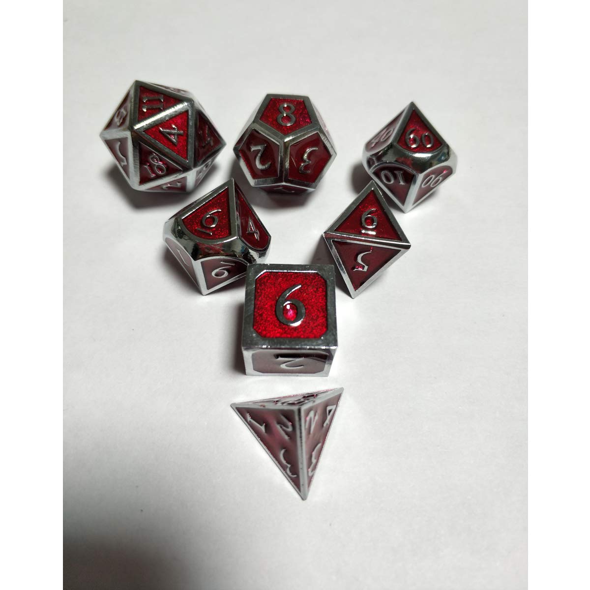 7 Piezas En Relieve Heavy Metal Polyhedral Dice Dnd Rpg Mtg Juego De Rol Con Bolsa De Almacenamiento - # 14