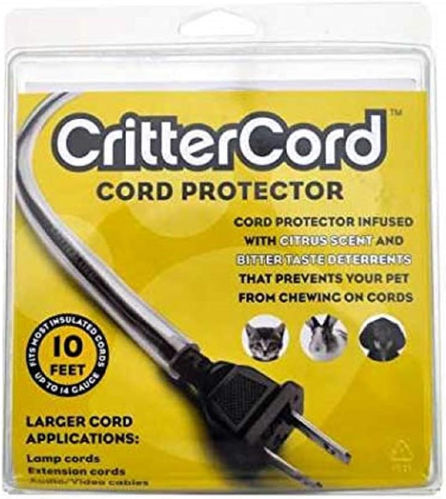 CritterCord Electric Cord Cover Odorless Cord Covers For Pets Keeps Dogs Cats Other Pets Protected from Biting and Chewing Electrical Cord Covers Cables