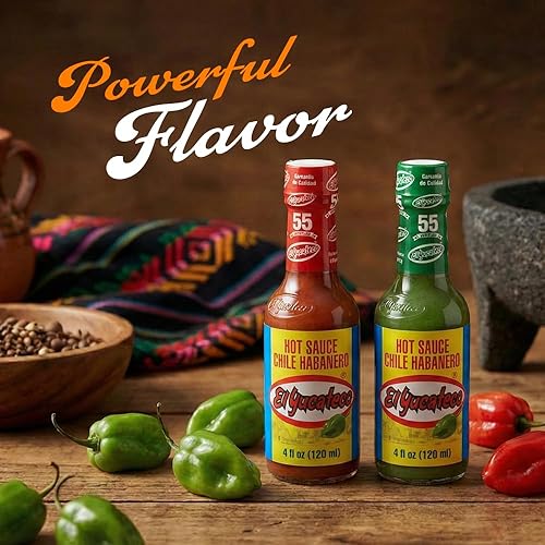 Miniatura 7 de EL YUCATECO Salsa picante, sabor auténtico a salsa picante mexicana, sabor audaz con salsa habanero real, patada ardiente en cada gota, juego de