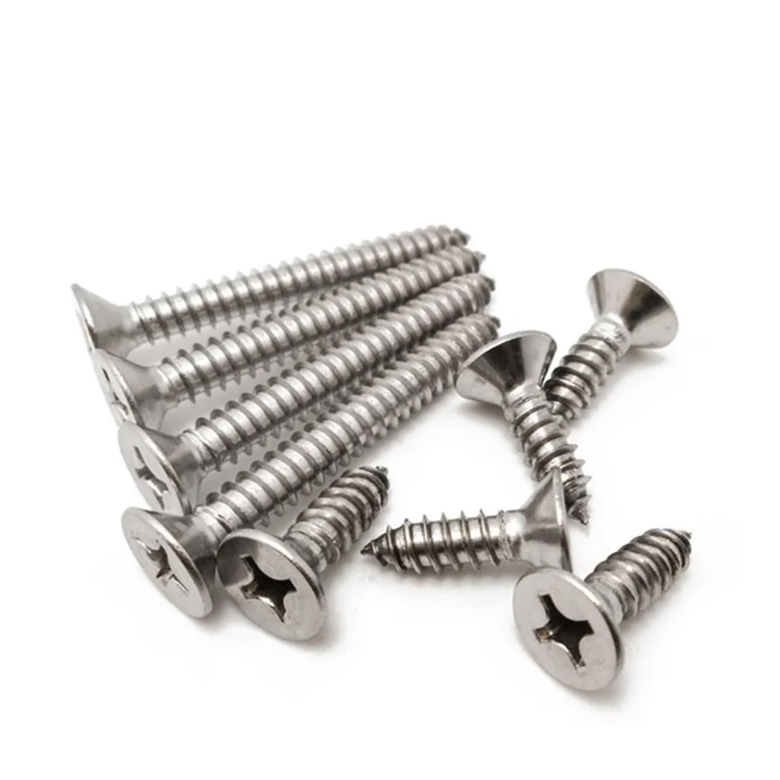 540-teiliges M3 M4 M5 Blechschrauben-Set mit Flachkopf KA GB846 Kreuzschlitz-Senkkopf-Holzschrauben-Sortiment aus Edelstahl
