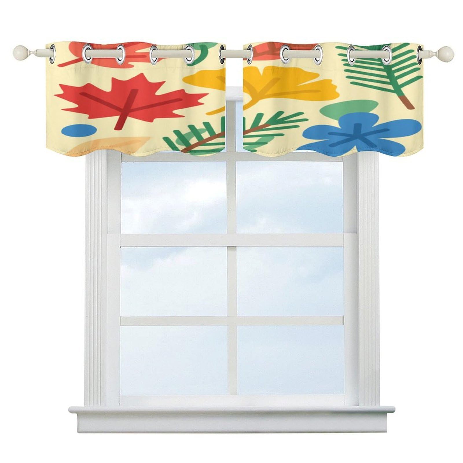 Fekiloot Style Irregular Pattern Short Curtains Valance Curtain