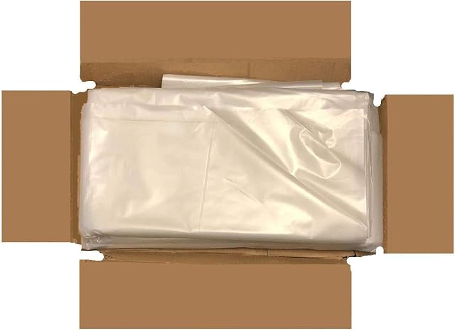 Tezraftaar 20 x Refuse Sacks Wheelie Bin Clear Rubble Bags Liner 30" x 48" 300 Gauge Trash Bin for Construction, Garbage, Bio hazard Wastage