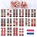 MWOOT 16 Fogli Adesivo Smalto per Unghie,Stile Francese Unghie Adesivi Decalcomanie,Autoadesivo Nail Art Stickers per Manicure le Punte Decorazioni
