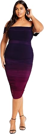 City Chic Womens Plus Size Cocktail Dress - Alyssa Print