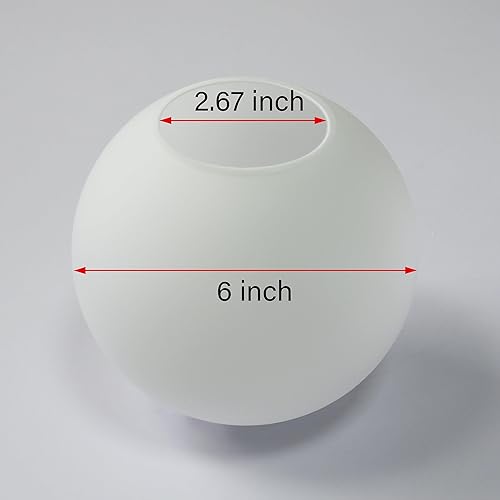 Miniatura 9 de Koko&Yukina Paquete de 2 globos de vidrio transparente de 6 pulgadas para accesorios de luz, globos de repuesto para accesorios de luz, pantalla de