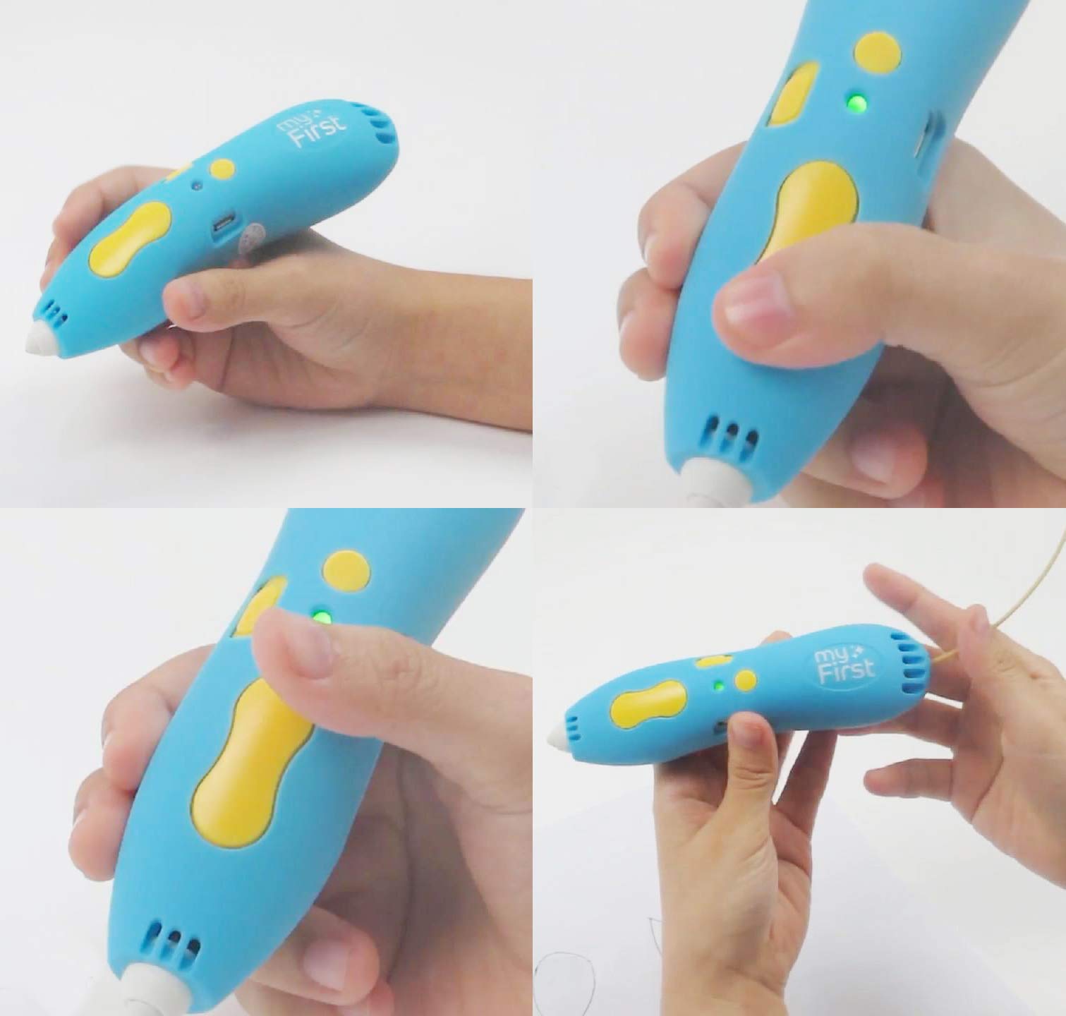MyFirst Recambio de Filamento, Colores Fríos para 3D Pen Make (Azul, azul claro, verde, verde claro y blanco)