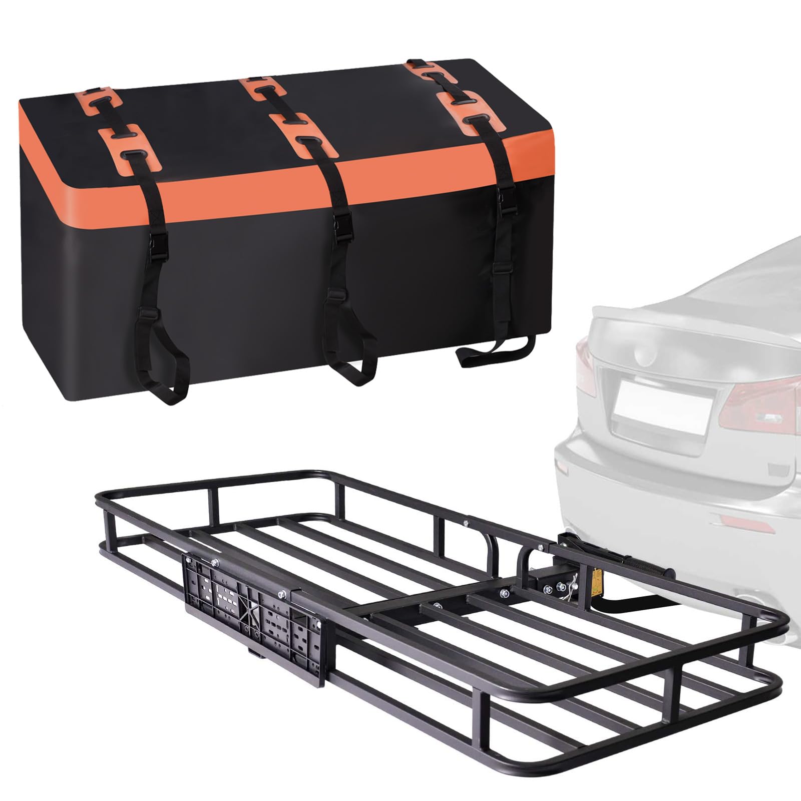 Heckträger für Anhängerkupplung 152x61x15cm, Dachbox Auto,Heckbox für Anhängerkupplung 566 Liter