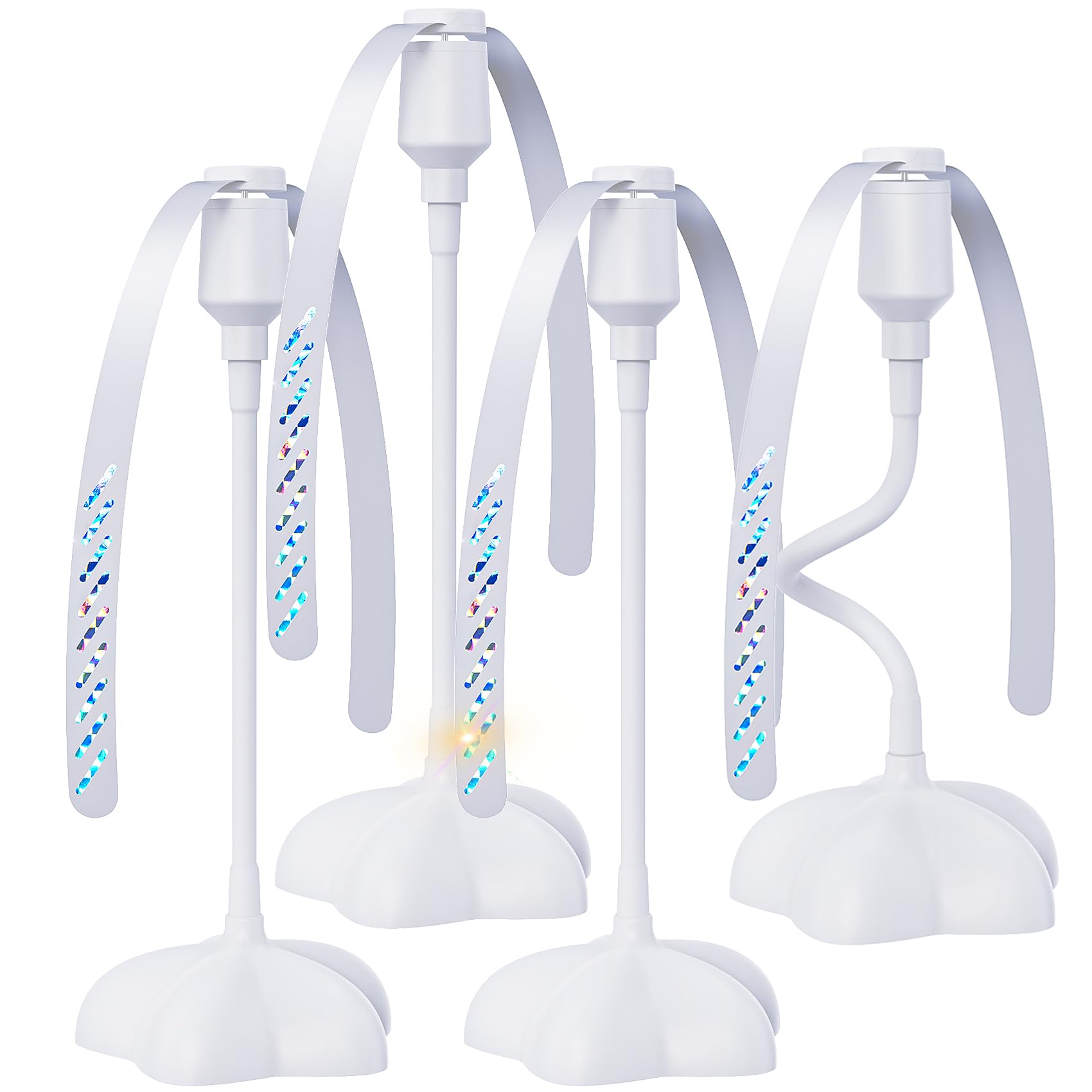 Éventail anti-mouches blanc en lot de 4 pour table de pique-nique et repas