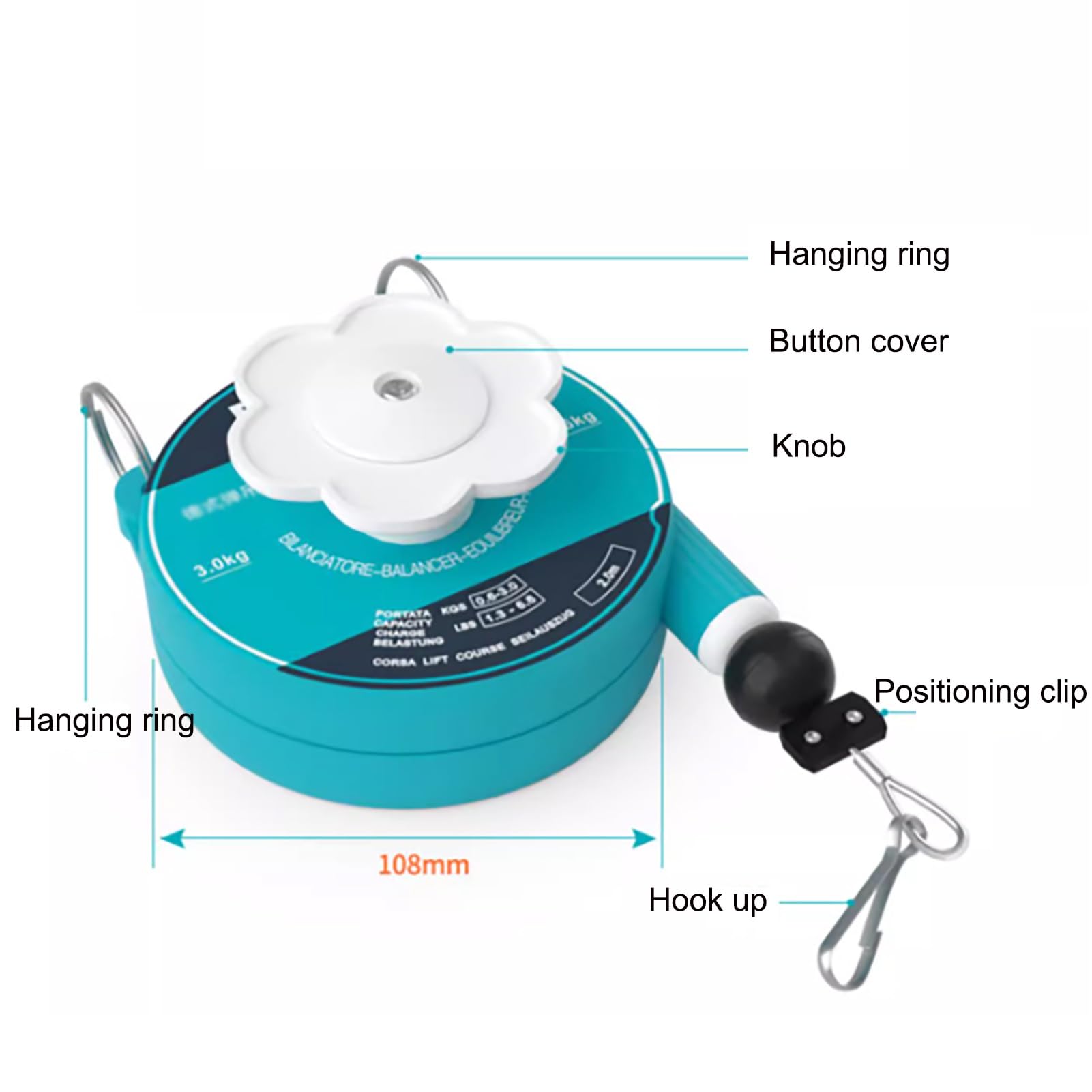 SKINII Bilanciatore A Molla, Sospensione Utensile Bilanciatore A Molla Retrattile da 2 M, Bilanciatore A Molla/utensile Retrattile, per Macchine Edili per Officine di Fabbrica
