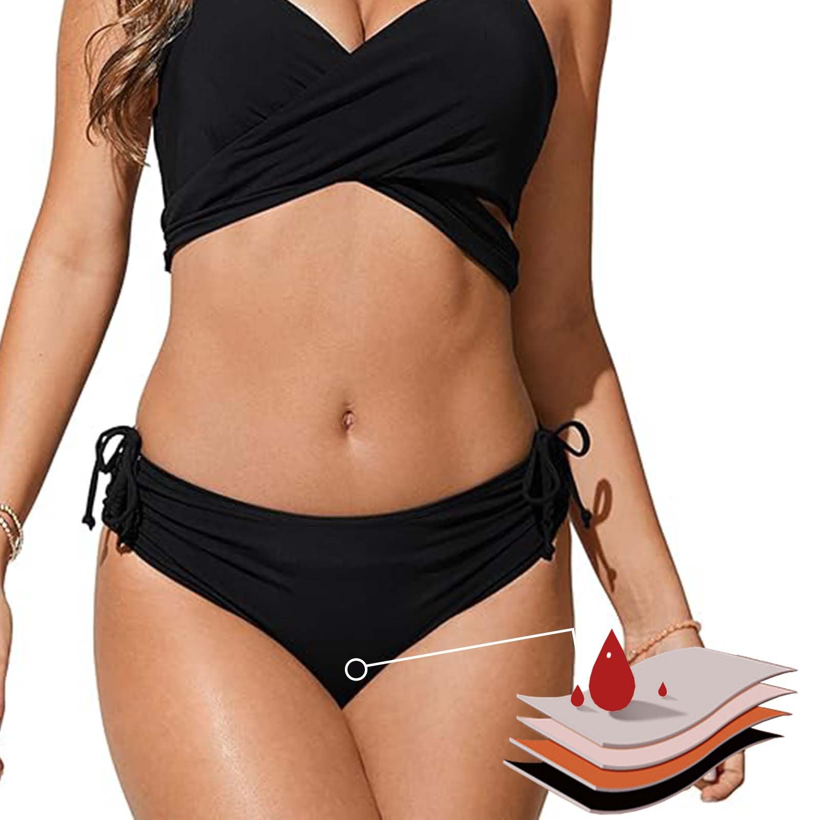 Costume Da Bagno Mestruale - Bikini Antigoccia Per Nuoto Con Protezione Assorbente - Foto 10