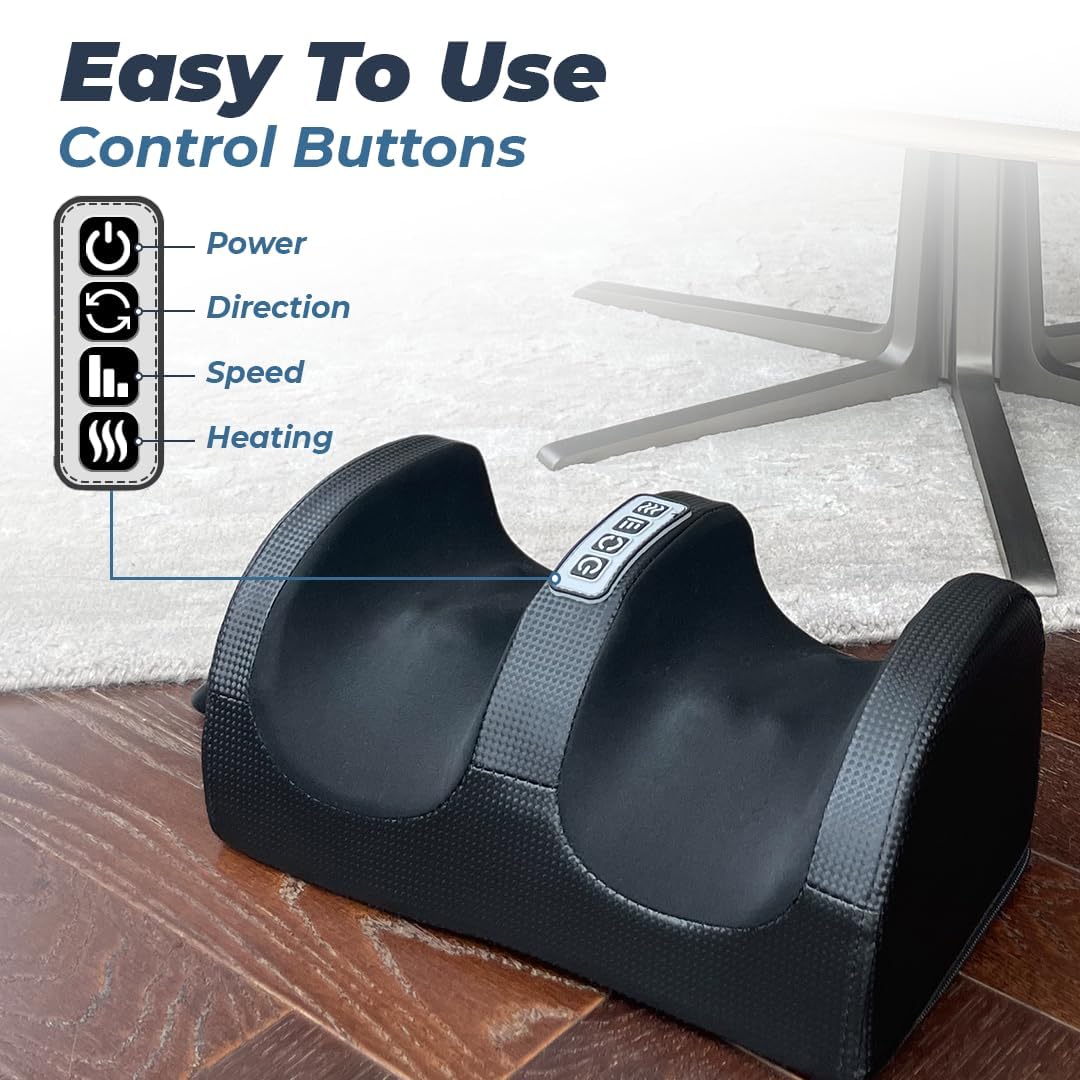 Flexnest 2026 Newly Launched Heated Calf, Foot and Leg Massager Machine for Home - Pain Relief Massage for Legs Zen Massager Black 3