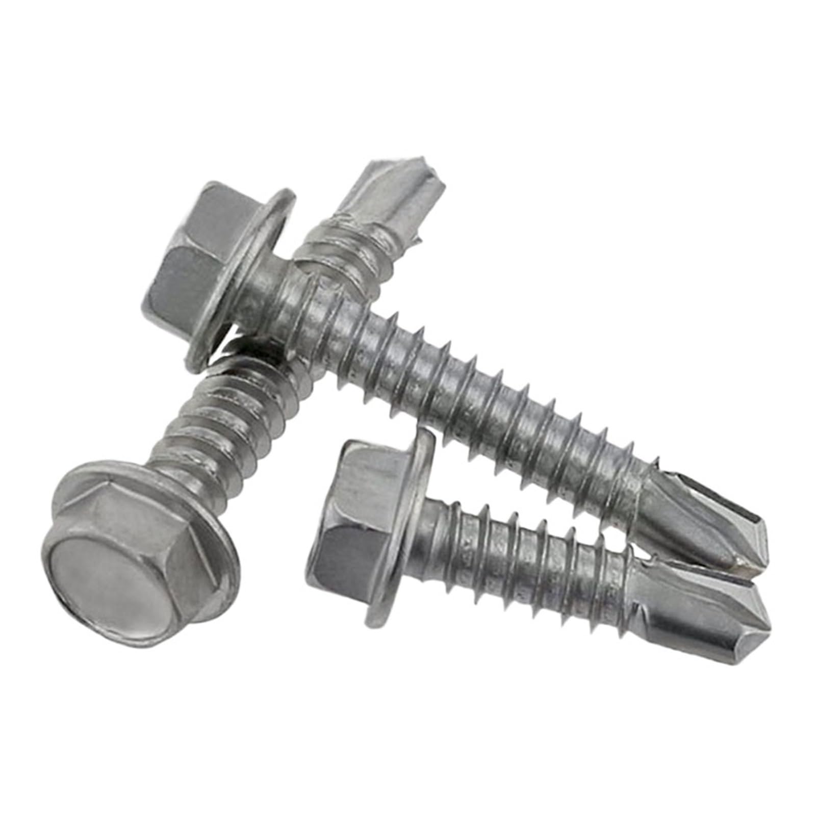 6 Viti Autoperforanti Inox 410 &ndash; Testa Esagonale A Rondella &ndash; Scegli La Misura (TPI 20)