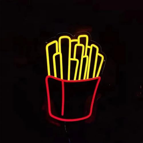 Miniatura 6 de Letrero de neón de papas fritas para decoración de pared, letreros de luz LED personalizados para decoración del hogar y dormitorio, tamaño 15.0 in