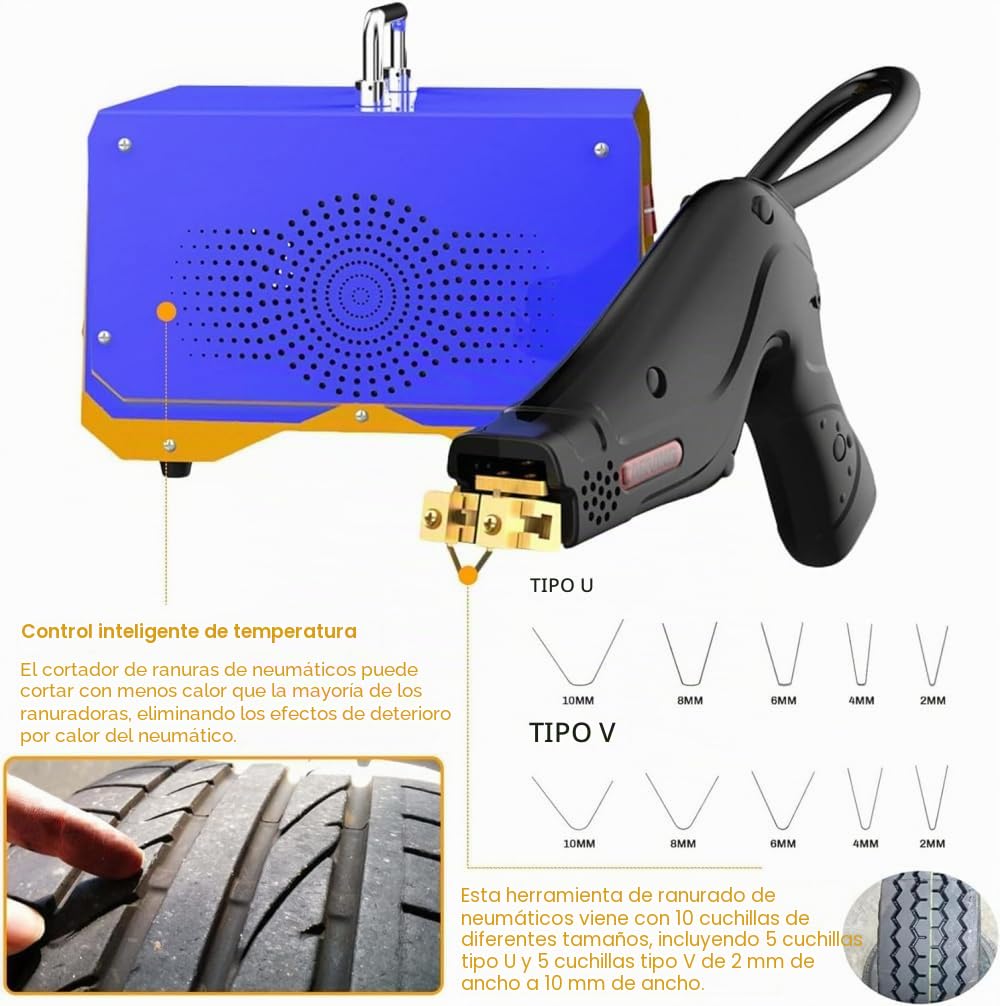 Kit De Reparación De Neumáticos, Herramienta para Ranurar Neumáticos, Máquina Tallada De Neumáticos De Mano De 1000w para Restauración De Neumáticos En Camiones Y Automóviles