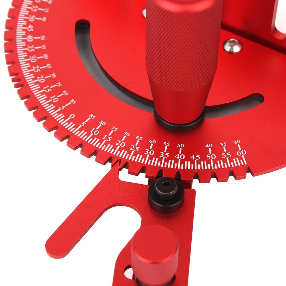Gehrungslehre, Aus Aluminiumlegierung, Tischkreissäge, Oberfräse, Gehrungslehre, Sägen, Lineal, Holzbearbeitungswerkzeuge, Langlebig, Wiederverwendbar, Rot