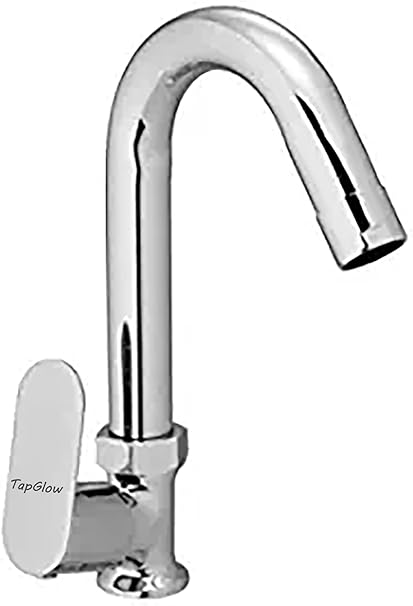 Tapglow Brass Chrome Finished Opal SWAN Neck TAP with Aerator Foam Pillar Tap Faucet (Wall Mount Installation Type)_1