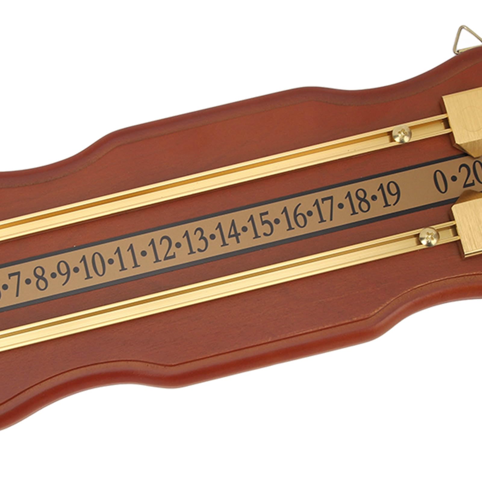 BORDSTRACT Tabellone Segnapunti Deluxe in Legno a 2 Piste per Giochi di Shuffleboard, Snooker E Biliardo - Segnapunti con Design Ondulato
