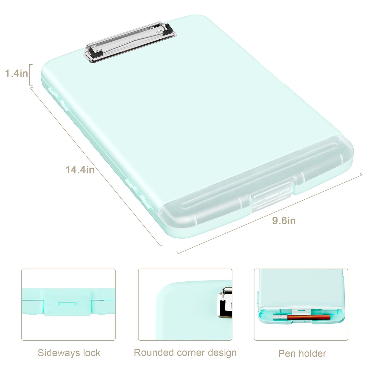 Piasoenc Clipboard with Storage, 8.5x11 Storage Clipboards with Pen Holder and A4 Legal Paper Folder, Heavy Duty Plastic - Image 3