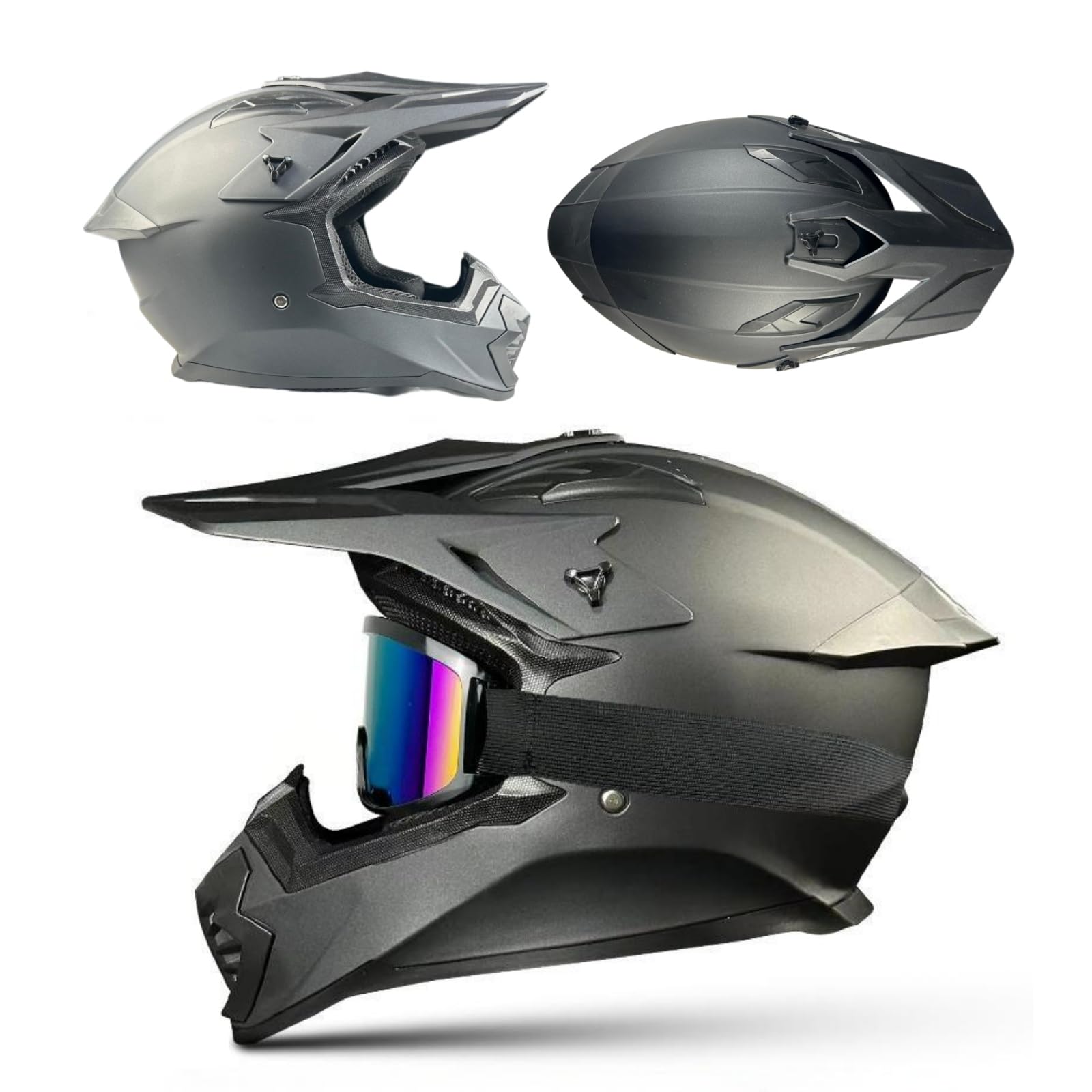 Casco de motocross MTB Fullface, casco de cross para adultos con gafas máscara guantes, casco de moto de descenso, casco de moto ATV, incluye 3 tamaños de forro de casco